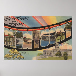Affiches Le Kentucky (capitale de l'État/fleur)