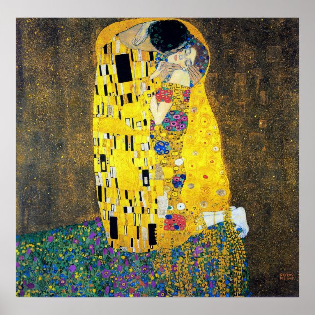 Affiches Le Kiss, Gustav Klimt (Devant)