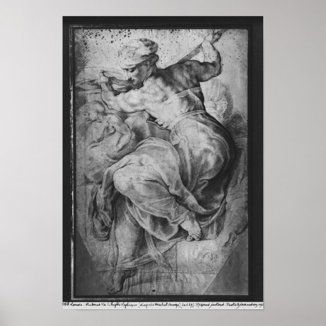 Affiches Le Libyen Sibyl, après Michangelo Buonarroti (Devant)
