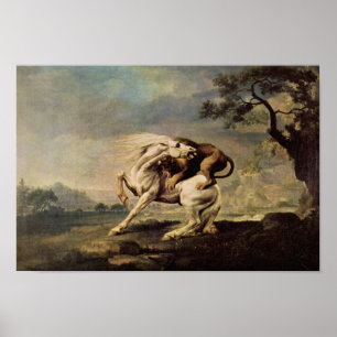 Affiches Le lion attaque un cheval
