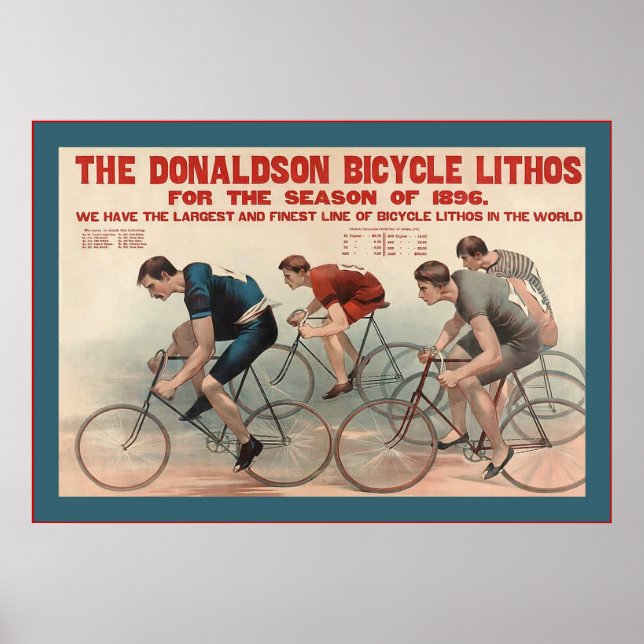 Affiches Le Lithos à bicyclette Donaldson ~ Publicité Vinta (Devant)