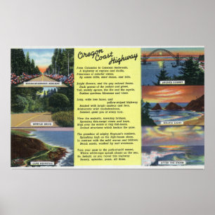 Affiches Le long de la route côtière de l'Oregon avec un po