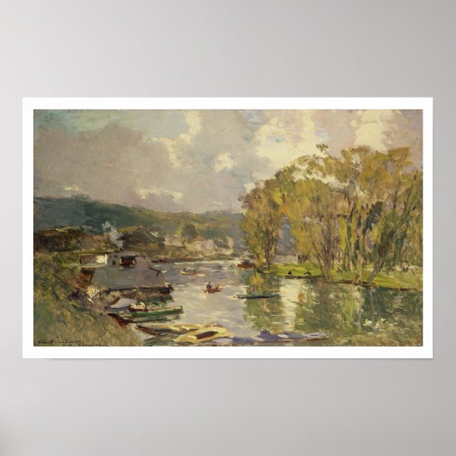 Affiches Le long de la Seine à Meudon, vers 1893 (huile sur (Devant)