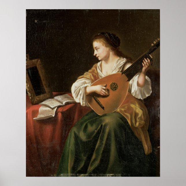 Affiches Le Lute Player (huile sur panneau) (Devant)