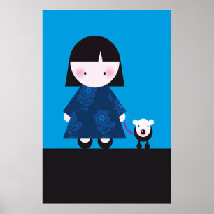 Affiches Le meilleur d'aujourd'hui ! Petite fille et son pe