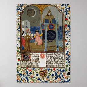 Affiches Le ménage admirant l'horloge rare du maître