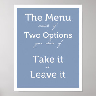 Affiches Le menu a deux choix