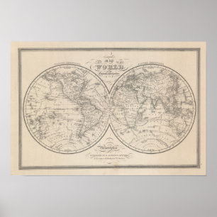 Affiches Le monde sur la projection globulaire