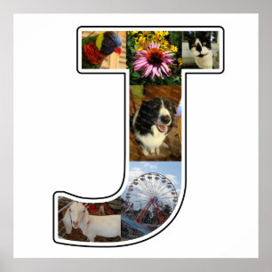 Affiches Le monogramme de J créent votre propre collage de