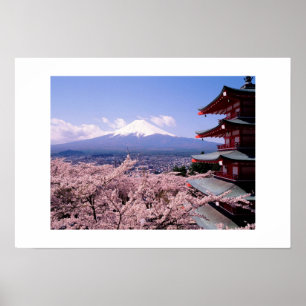 Affiches Le Mont Fuki avec Sakura