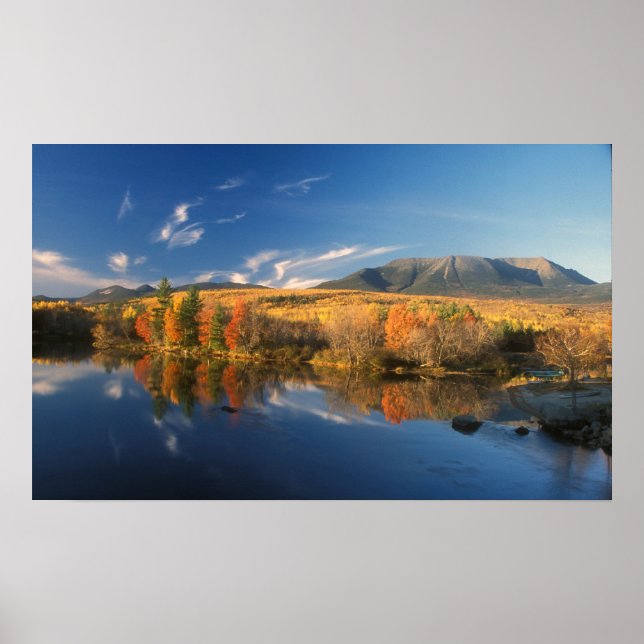 Affiches Le mont Katahdin et les monts Longfellow Automne (Devant)