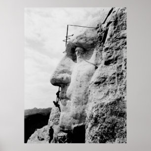 Affiches Le Mont Rushmore en construction