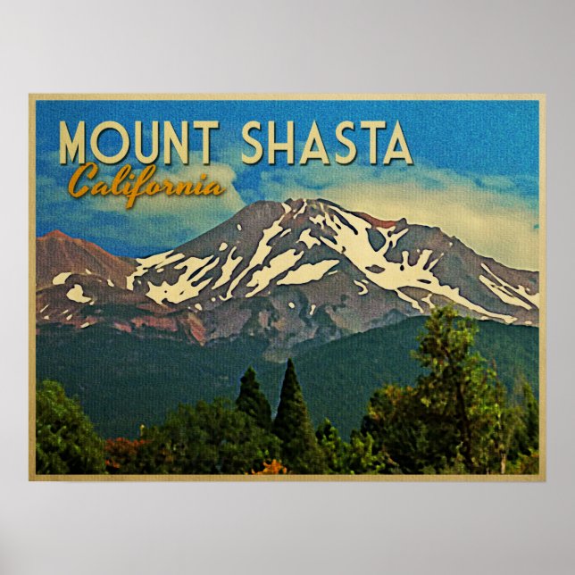 Affiches Le mont Shasta Vintage (Devant)