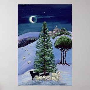 Affiches Le mouton dans un paysage hivernal