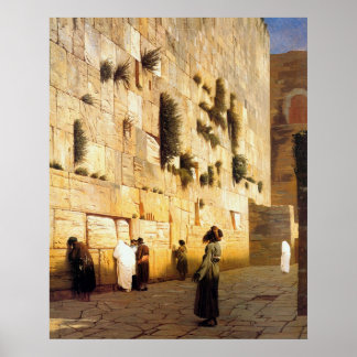 Affiches Le mur de Jérusalem de Soloman, Jean-Leon Gerome