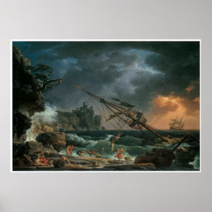 Affiches Le naufrage, Claude-Joseph Vernet