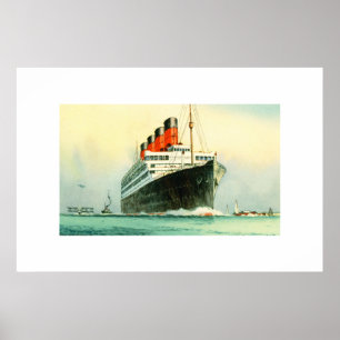 AFFICHES LE NAVIRE AQUITANIA CUNARD WHITE STAR LINE