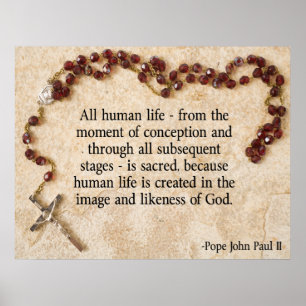 Affiches Le pape Jean-Paul Pro-Life