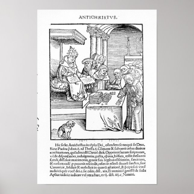 Affiches Le Pape vendant des indulgences (Devant)