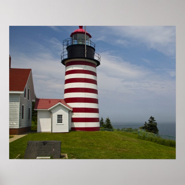 Affiches Le parc d'État du phare de West Quoddy Head est le (Devant)