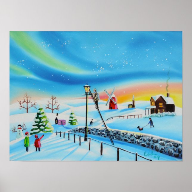 Affiches Le paysage hivernal de Lamplighter Gordon Bruce (Devant)