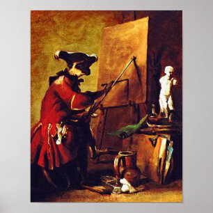 Affiches Le peintre singe