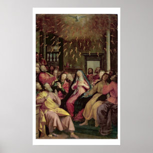 Affiches Le Pentecost, c.1598 (huile sur le panneau)