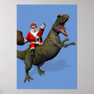 Affiches Le Père Noël À L'Allosaurus