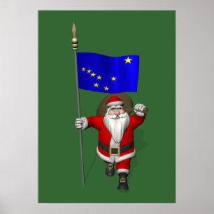 Affiches Le Père Noël Avec L'Enseigne De L'Alaska