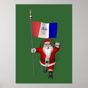Affiches Le Père Noël Avec L'Ensigne De Cleveland