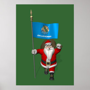 Affiches Le Père Noël Avec L'Ensigne D'Oklahoma