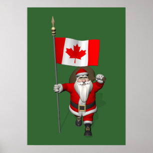 Affiches Le Père Noël Avec L'Ensigne Du Canada