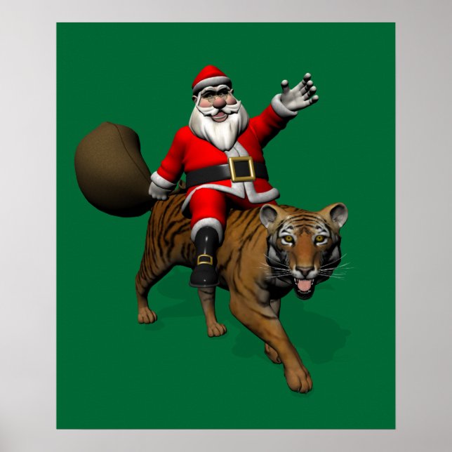 Affiches Le Père Noël Monte Un Tigre (Devant)