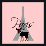 Affiches Le petit chien à Paris<br><div class="desc">Le petit chien à Paris Whimsical Min Pin Eiffel Tower Poster Imprimer</div>