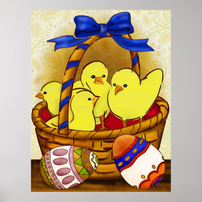 Affiches Le Petit Poule Pâques Art populaire (Devant)