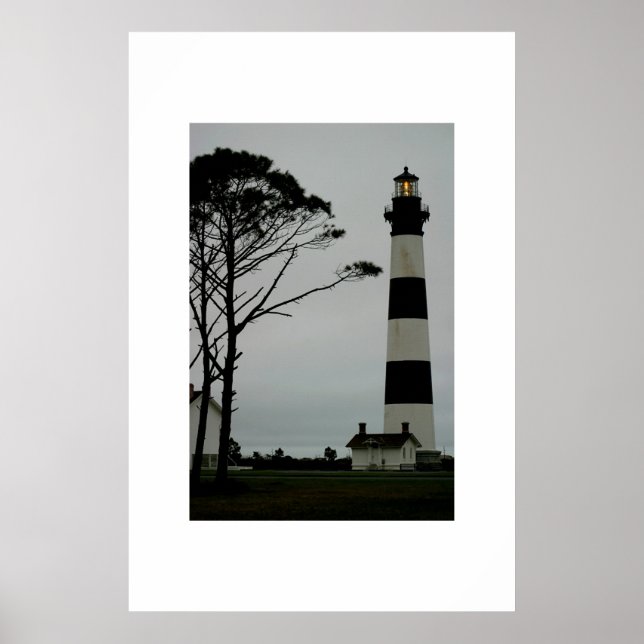 Affiches Le phare de Bodie Island en début de soirée (Devant)