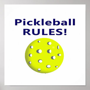 Affiches le pickleball ordonne la version texte bleue