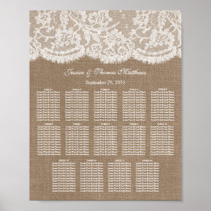 Affiches Le plan de table de la collection de mariage Burla