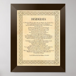 Affiches Le poème de desiderata par Ehrmann maximum