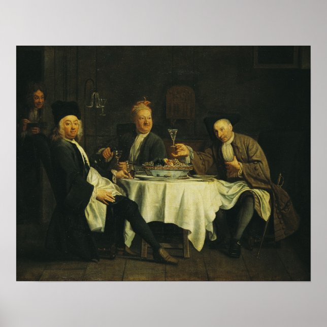 Affiches Le poète Alexis Piron à la table (Devant)