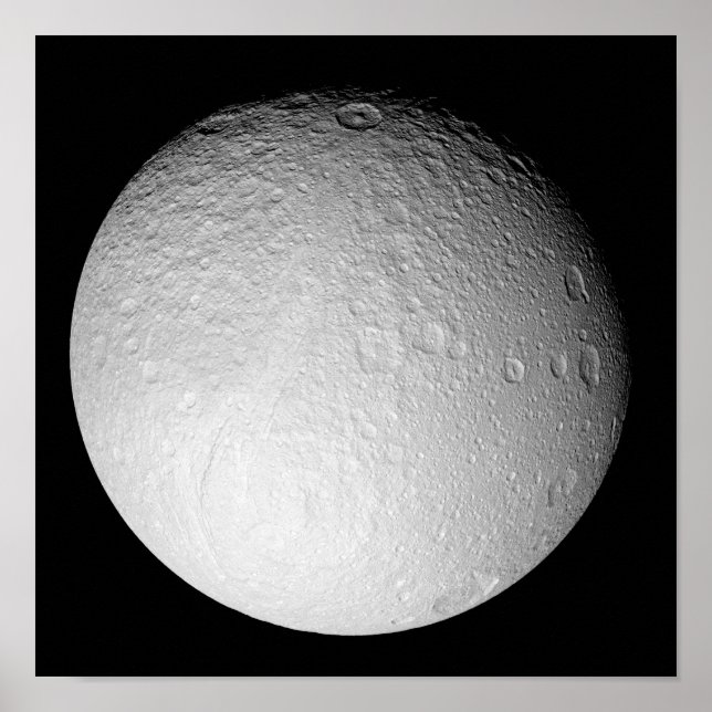 Affiches Le pôle Sud de la lune de Saturne Tethys (Devant)