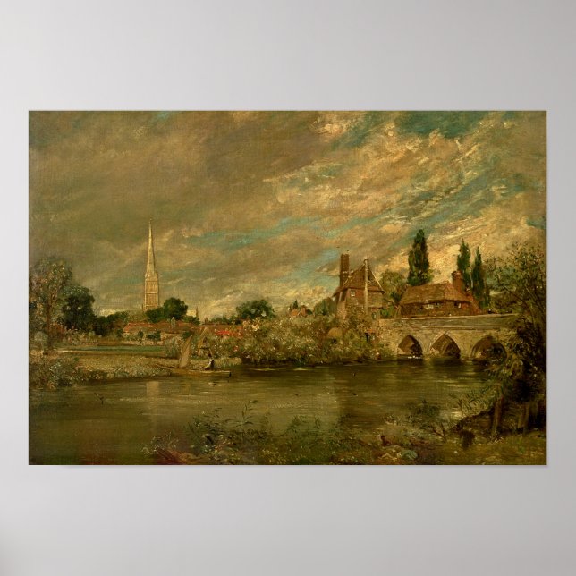 Affiches Le pont de Harnham et la cathédrale de Salisbury (Devant)