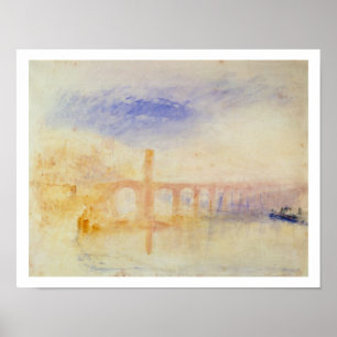 Affiches Le pont de la Moselle, Coblenz, c.1842 (w/c et gra