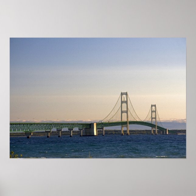 Affiches Le pont Mackinac qui enjambe le détroit de 3 (Devant)