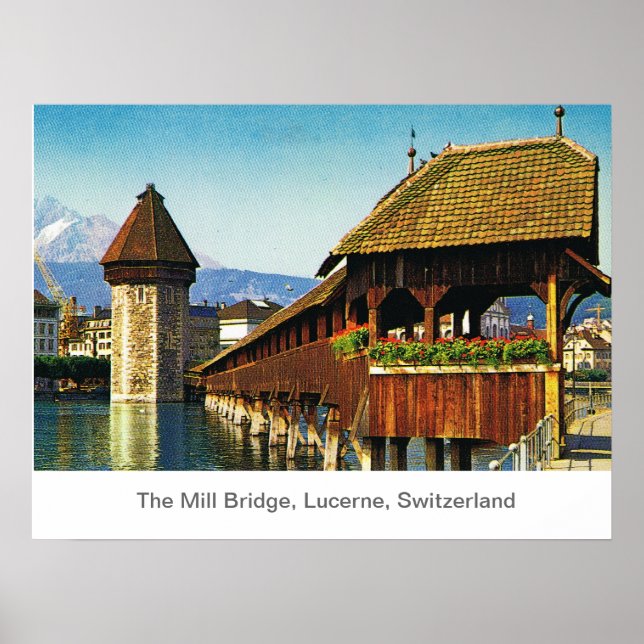 Affiches Le pont Mill, Lucerne, Suisse (Devant)