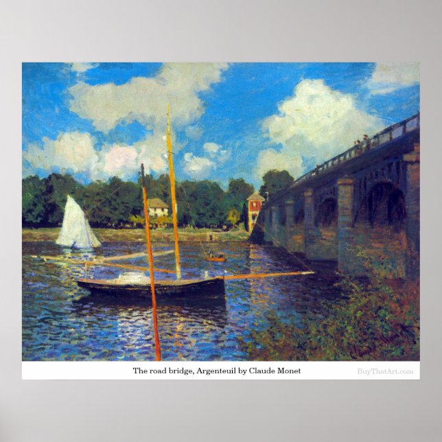 Affiches Le pont routier, Argenteuil par Claude Monet (Devant)