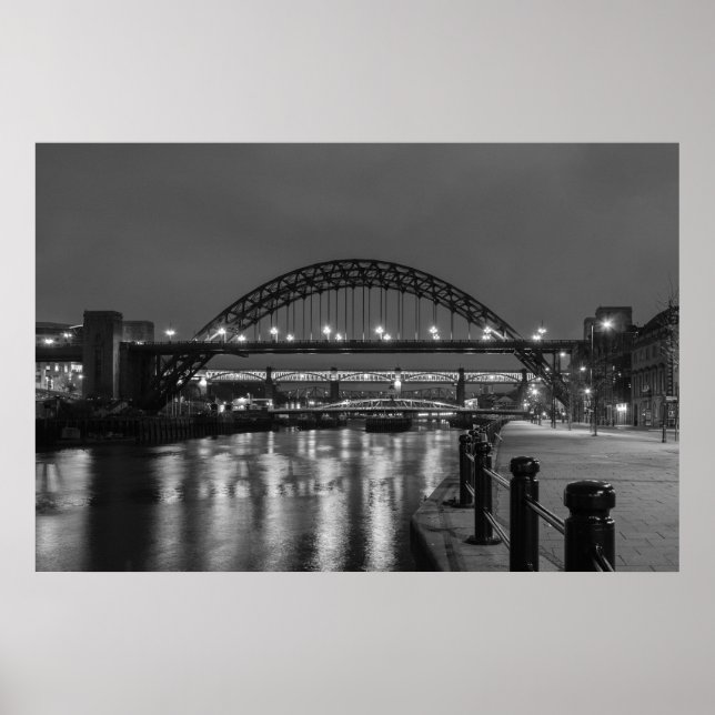 Affiches Le pont Tyne de nuit (Devant)