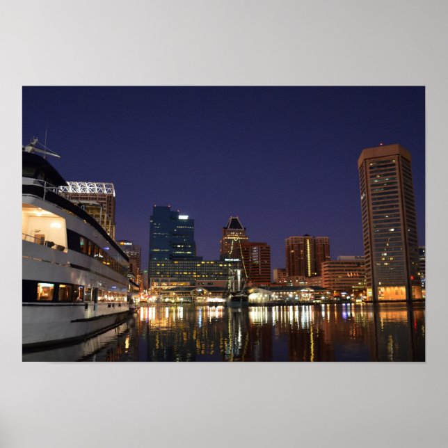 Affiches Le port intérieur de nuit (Devant)