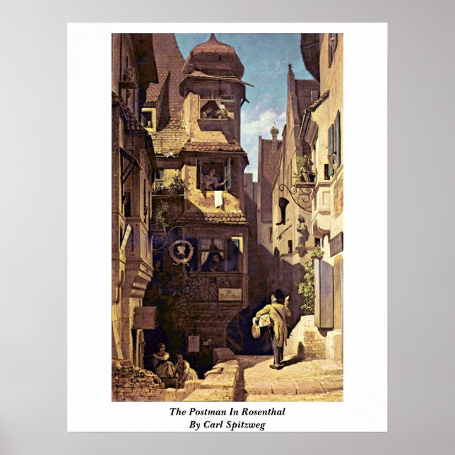 Affiches Le Postman À Rosenthal Par Carl Spitzweg (Devant)