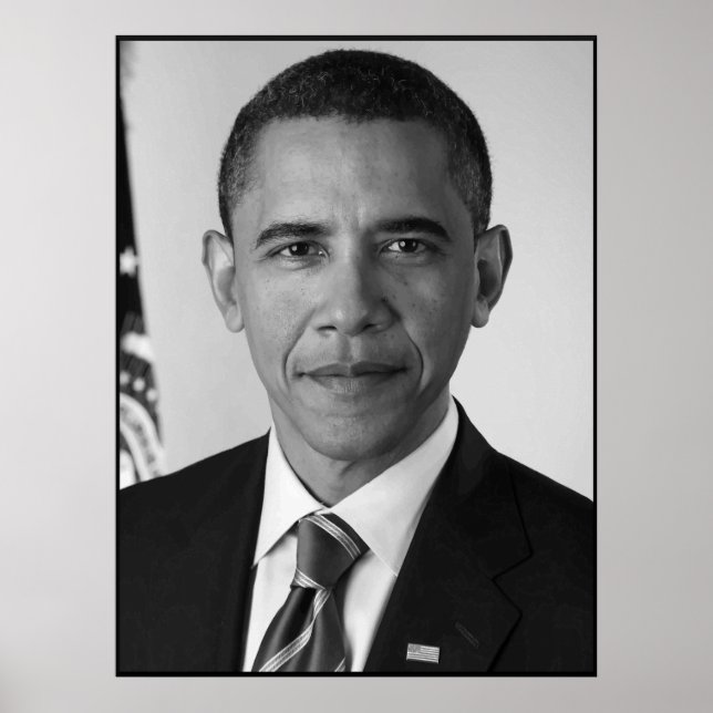 Affiches Le président Barack Obama - noir et blanc (Devant)